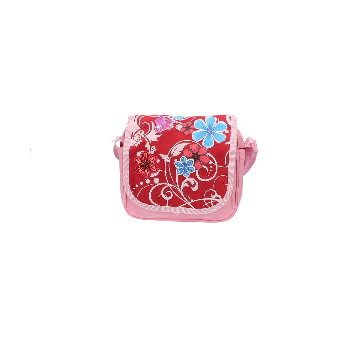 Kindertasche "Blumen" in Rot|Pink - leder-accessoires.com