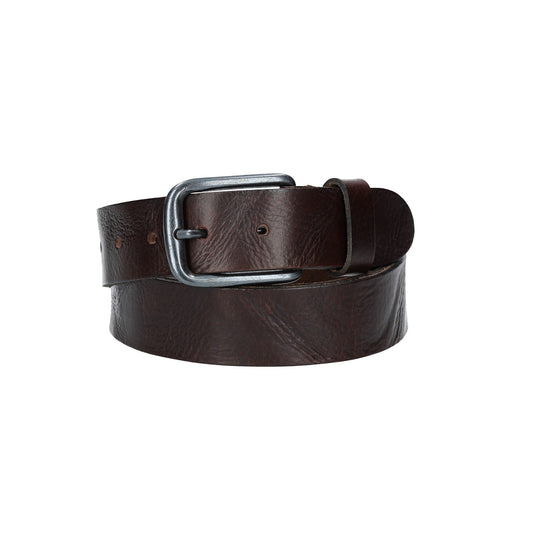 Herren-|Anzugsgürtel 35mm in Braun mit schwarzer Schließe aus Leder - leder-accessoires.com