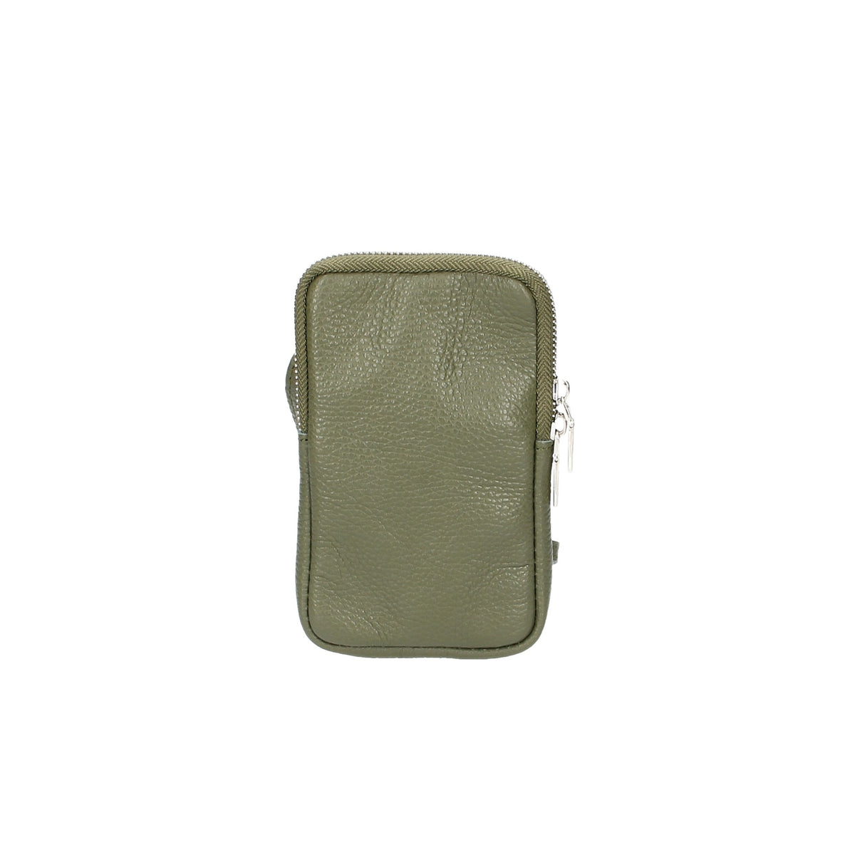 Handytasche 16x10cm in Oliv aus Leder - leder-accessoires.com