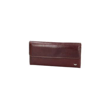 Geldbörse Golden Head 18,5 x 9,5cm in Braun aus Leder - leder-accessoires.com