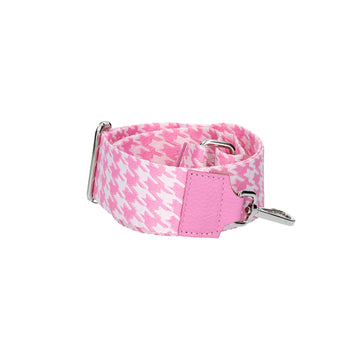 Taschenriemen|Wechselriemen in Pink Gemustert mit Karabiner Silber - leder-accessoires.com