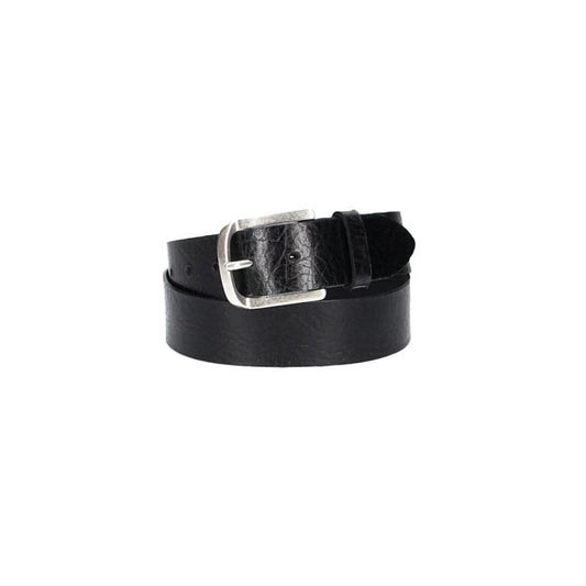 Ledergürtel 40mm Schwarz gecrashte Optik mit Dornschließe in Silber - leder-accessoires.com