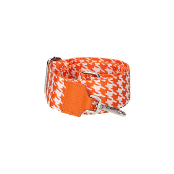 Taschenriemen|Wechselriemen Orange| Gemustert mit Karabiner Silber - leder-accessoires.com