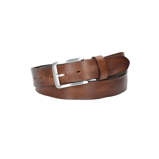 Ledergürtel Light Braun 35mm mit Dornschließe in Silber - leder-accessoires.com