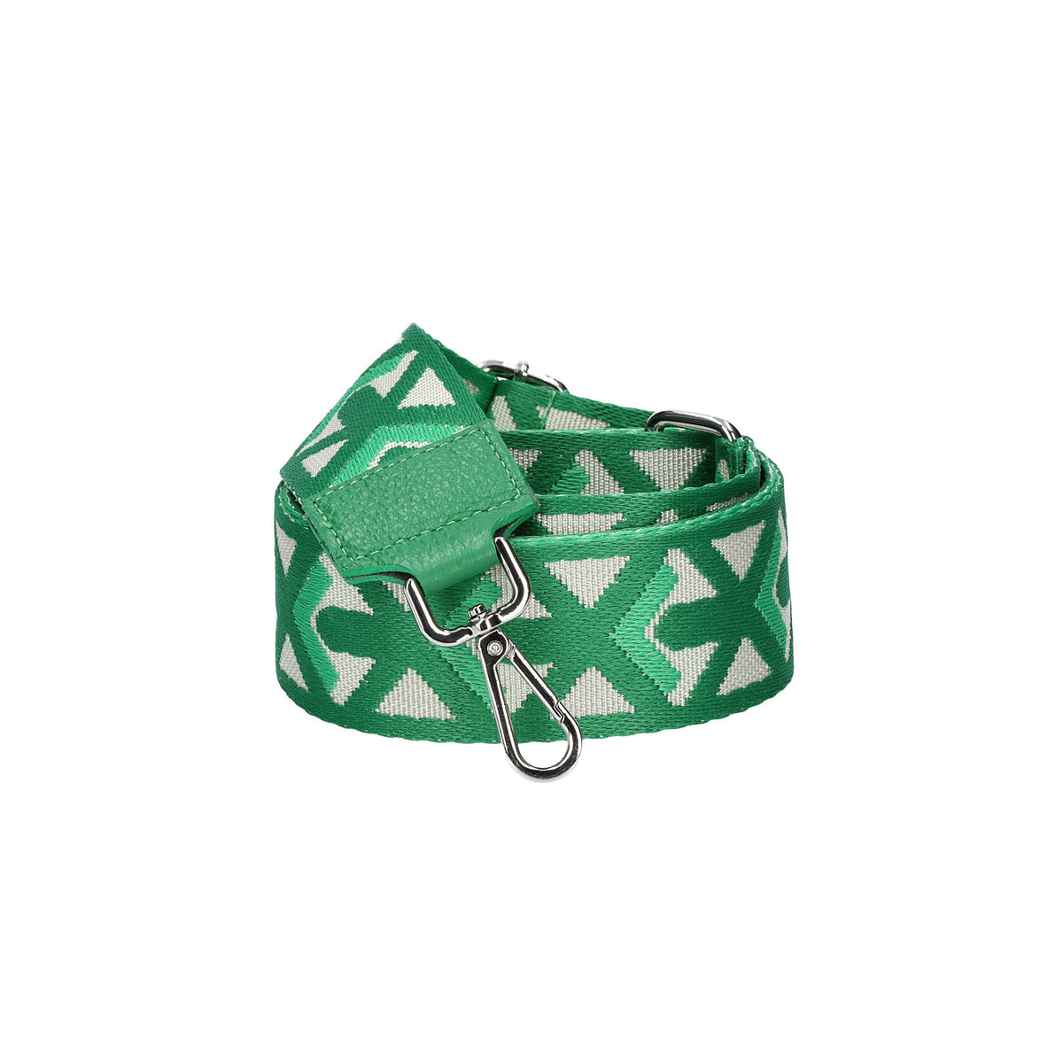 Taschenriemen|Wechselriemen in Dunkelgrün mit Karabiner Silber - leder-accessoires.com