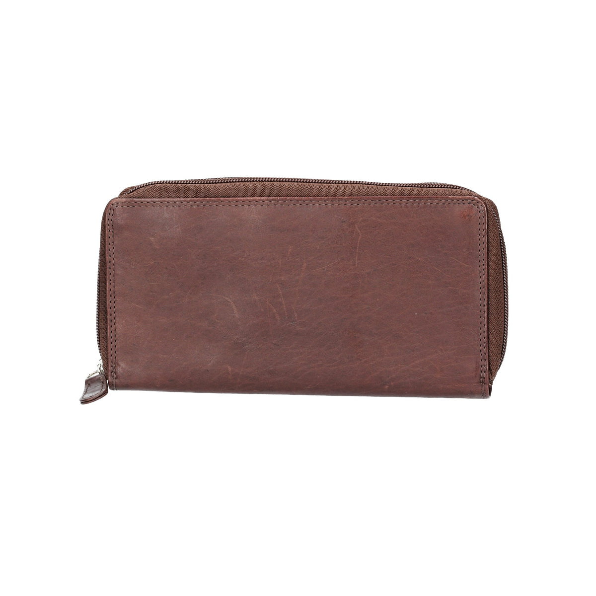 Lederbörse 20x10cm in Braun mit Reißverschluss - leder-accessoires.com