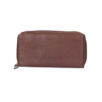 Lederbörse 20x10cm in Braun mit Reißverschluss - leder-accessoires.com