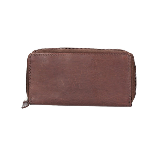 Lederbörse 20x10cm in Braun mit Reißverschluss - leder-accessoires.com