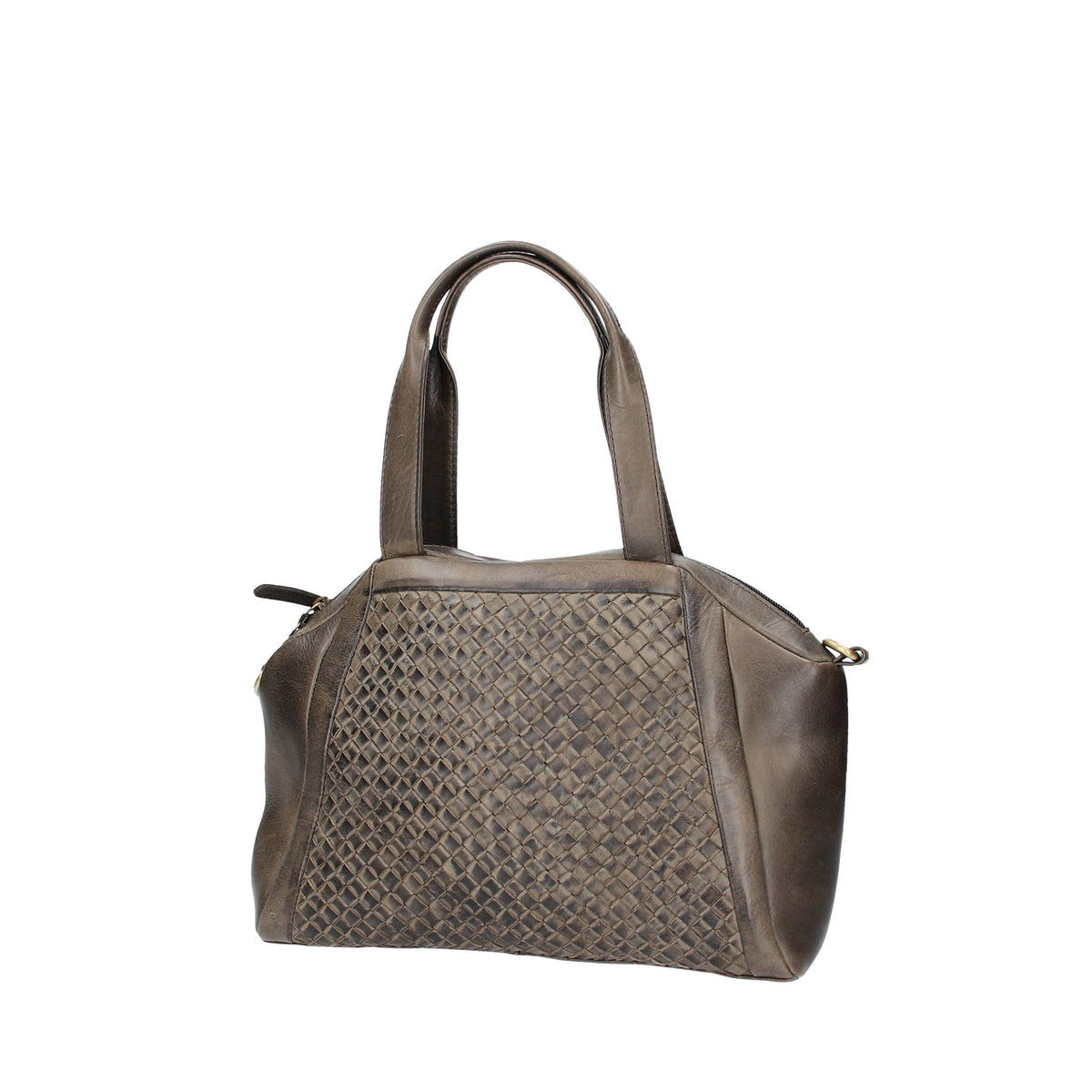 SALE Handtasche in Anthrazit mit Flechtoptik aus Leder - leder-accessoires.com