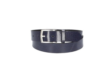 Ledergürtel Blau|Marine 30mm mit Dornschließe in Silber - leder-accessoires.com