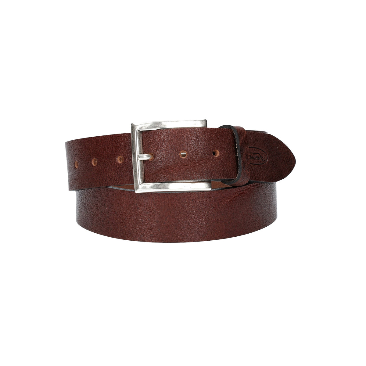 Ledergürtel|Albbüffel in Braun 40mm mit Dornschließe in Silber - leder-accessoires.com