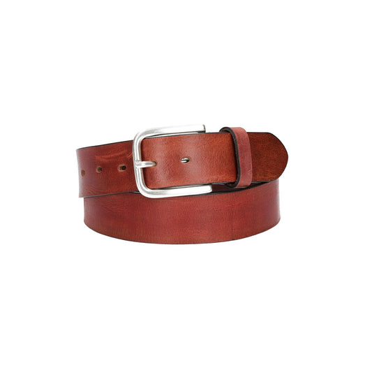 Ledergürtel Rot 40mm mit Dornschließe in Silber - leder-accessoires.com