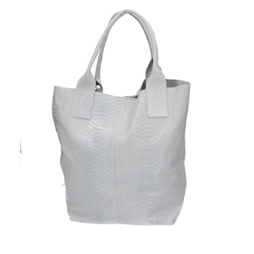 SALE Shopper in Hellgrau mit Kroko-Optik aus Leder - leder-accessoires.com