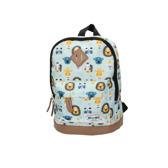 Kinderrucksack " Tiere" in Hellblau - leder-accessoires.com