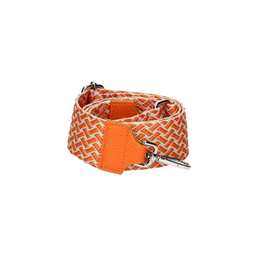 Taschenriemen|Wechselriemen Orange mit Karabiner Silber - leder-accessoires.com