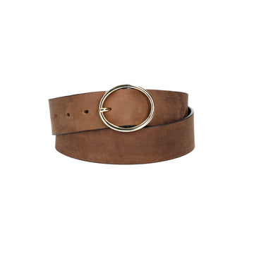 Ledergürtel Braun 40mm mit goldener Vollschließe - leder-accessoires.com