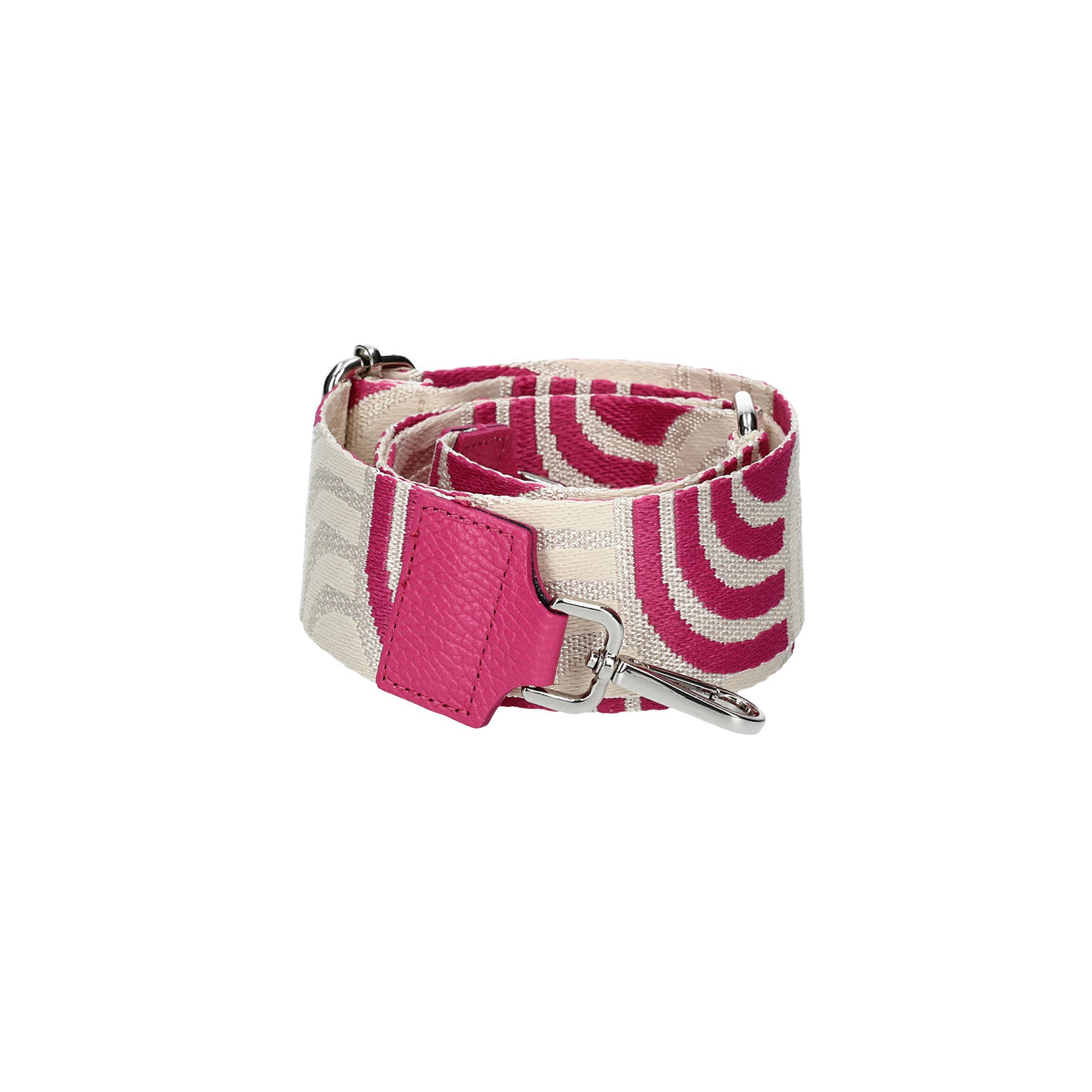 Taschenriemen|Wechselriemen in Pink|Beige mit Karabiner Silber - leder-accessoires.com