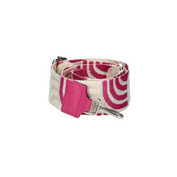 Taschenriemen|Wechselriemen in Pink|Beige mit Karabiner Silber - leder-accessoires.com