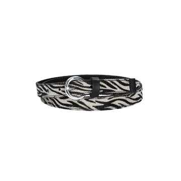 Fellgürtel 20mm in Zebra-Optik mit Schließe in Silber - leder-accessoires.com