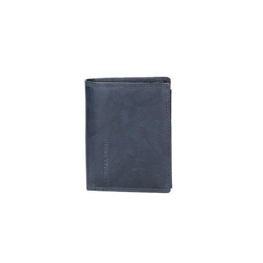 Geldbörse Hochformat mit Riegel in Blau|Marine aus Leder - leder-accessoires.com