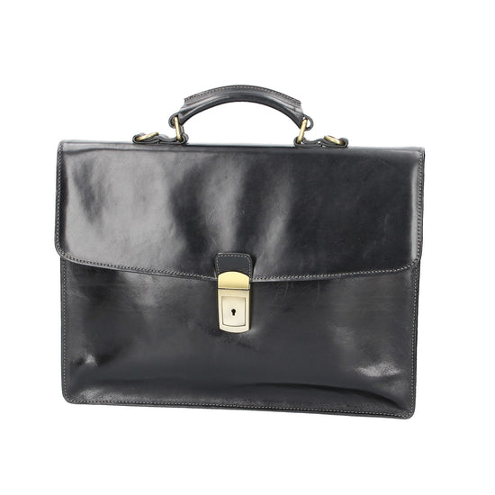 Business-| Dokumententasche 39x8x30cm in Schwarz - leder-accessoires.com