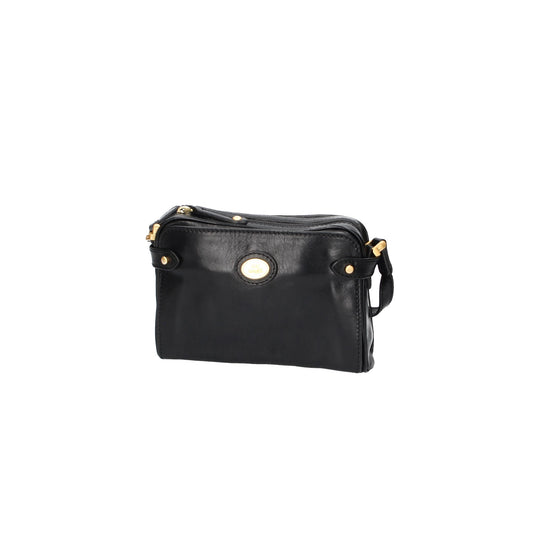Umhängetasche The Bridge 20x6x14cm in Schwarz mit Reißverschluss - leder-accessoires.com