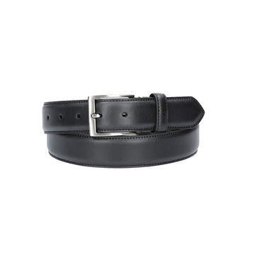 Herren-|Anzugsgürtel 35mm abgenäht in Schwarz aus Leder - leder-accessoires.com