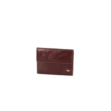 Damenbörse Golden Head 12,5 x 9,5cm in Braun aus Leder - leder-accessoires.com