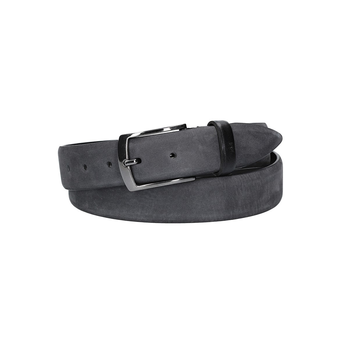 Herren-|Anzugsgürtel 35mm in Schwarz aus Nubukleder bombiert - leder-accessoires.com