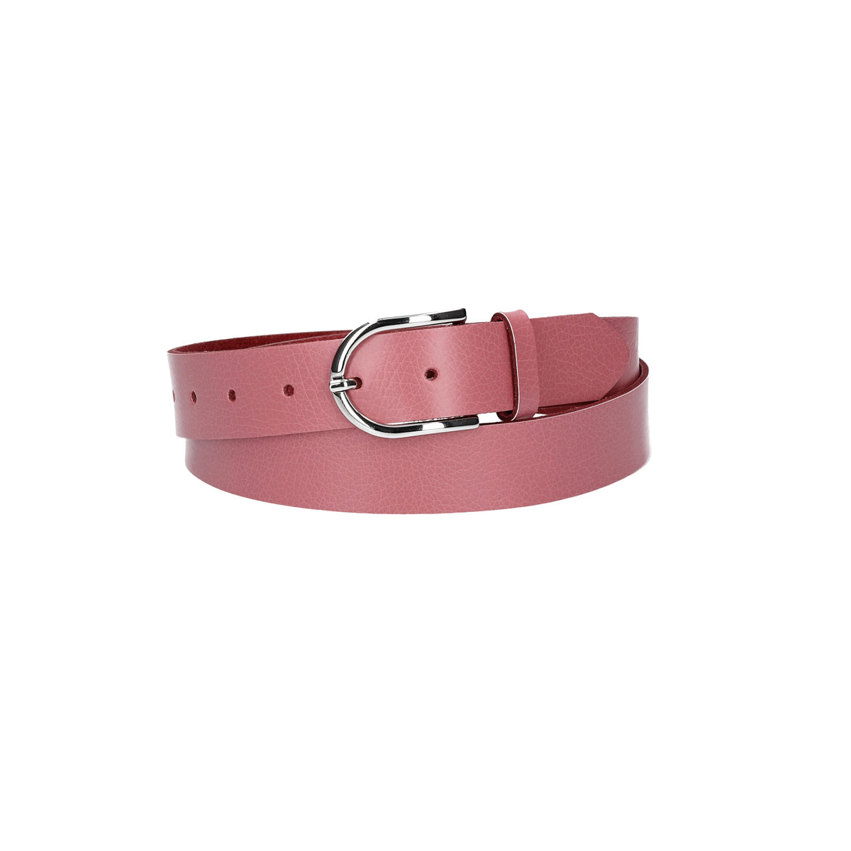 Ledergürtel 30mm in Hellrosa mit Dornschließe in Silber - leder-accessoires.com