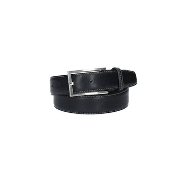 Ledergürtel Kids Blau 25mm und weiß abgenäht mit Schließe Silber - leder-accessoires.com