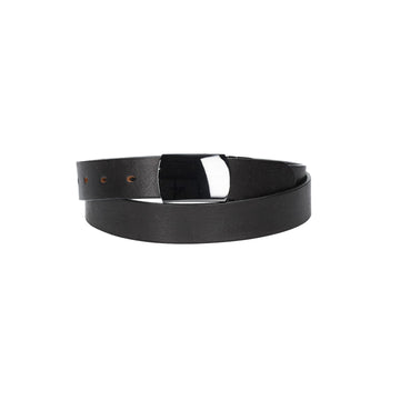 Ledergürtel Schwarz 30mm mit Koppelschließe in glänzend Schwarz - leder-accessoires.com