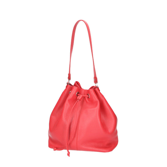 Beuteltasche 26x15x25cm in Rot aus Leder - leder-accessoires.com