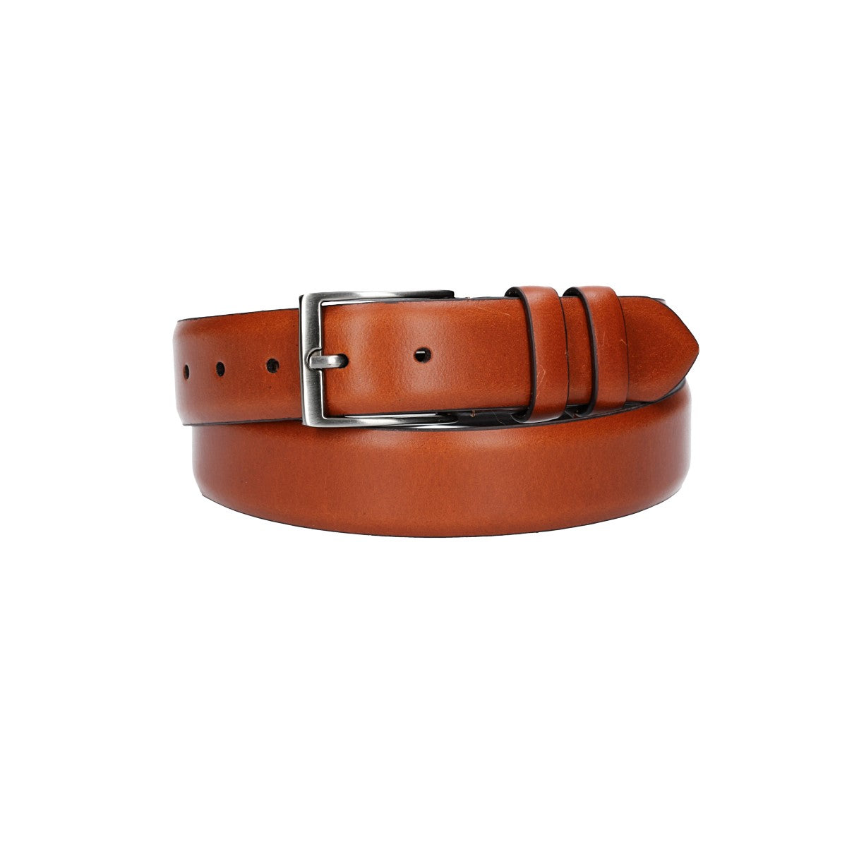 Herren-|Anzugsgürtel 35mm in Cognac aus Vollrindleder bombiert - leder-accessoires.com