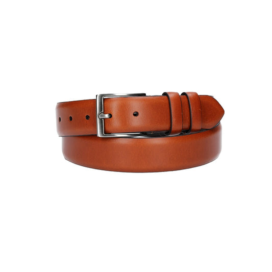 Herren-|Anzugsgürtel 35mm in Cognac aus Vollrindleder bombiert - leder-accessoires.com