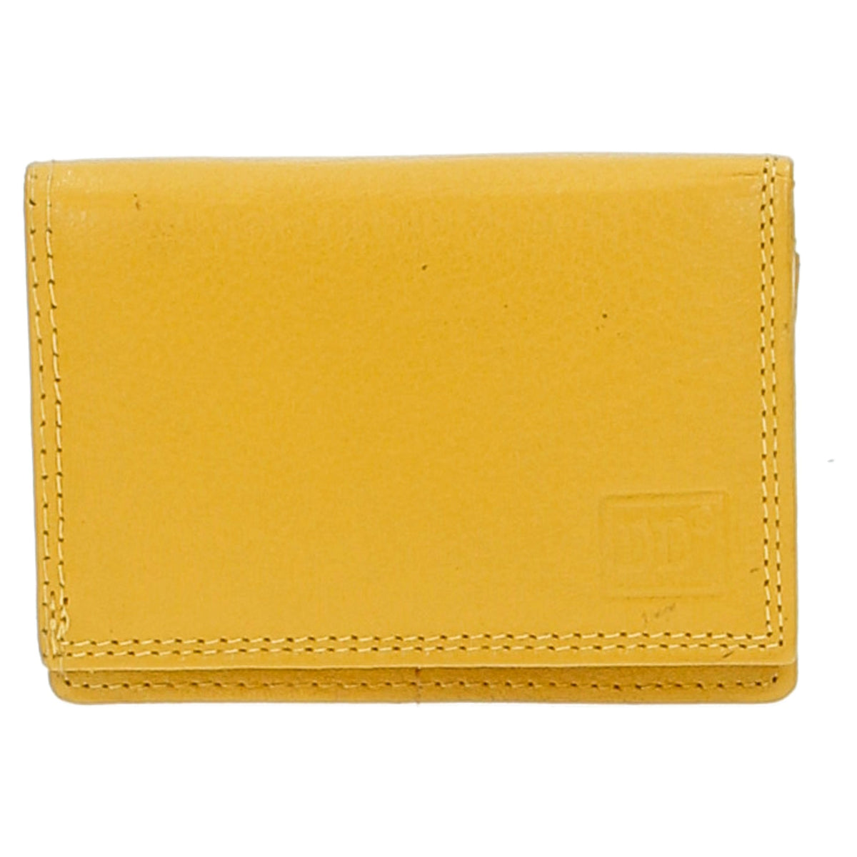 Minibörse im Querformat in Gelb aus Leder - leder-accessoires.com
