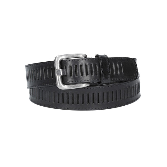 Ledergürtel 40mm stufenlos verstellbar in Schwarz - leder-accessoires.com