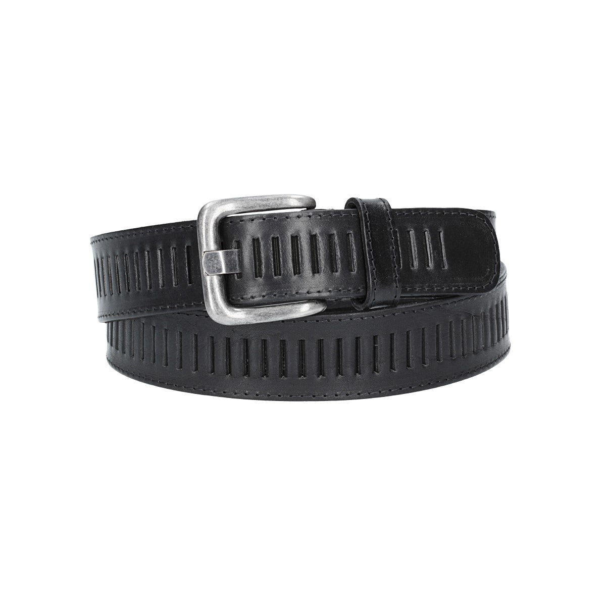 Ledergürtel 40mm stufenlos verstellbar in Schwarz - leder-accessoires.com