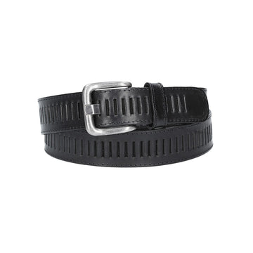 Ledergürtel 40mm stufenlos verstellbar in Schwarz - leder-accessoires.com