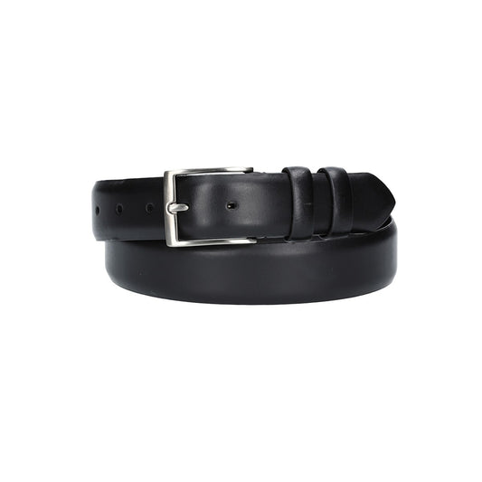 Herren-|Anzugsgürtel 35mm in Schwarz aus Vollrindleder bombiert - leder-accessoires.com