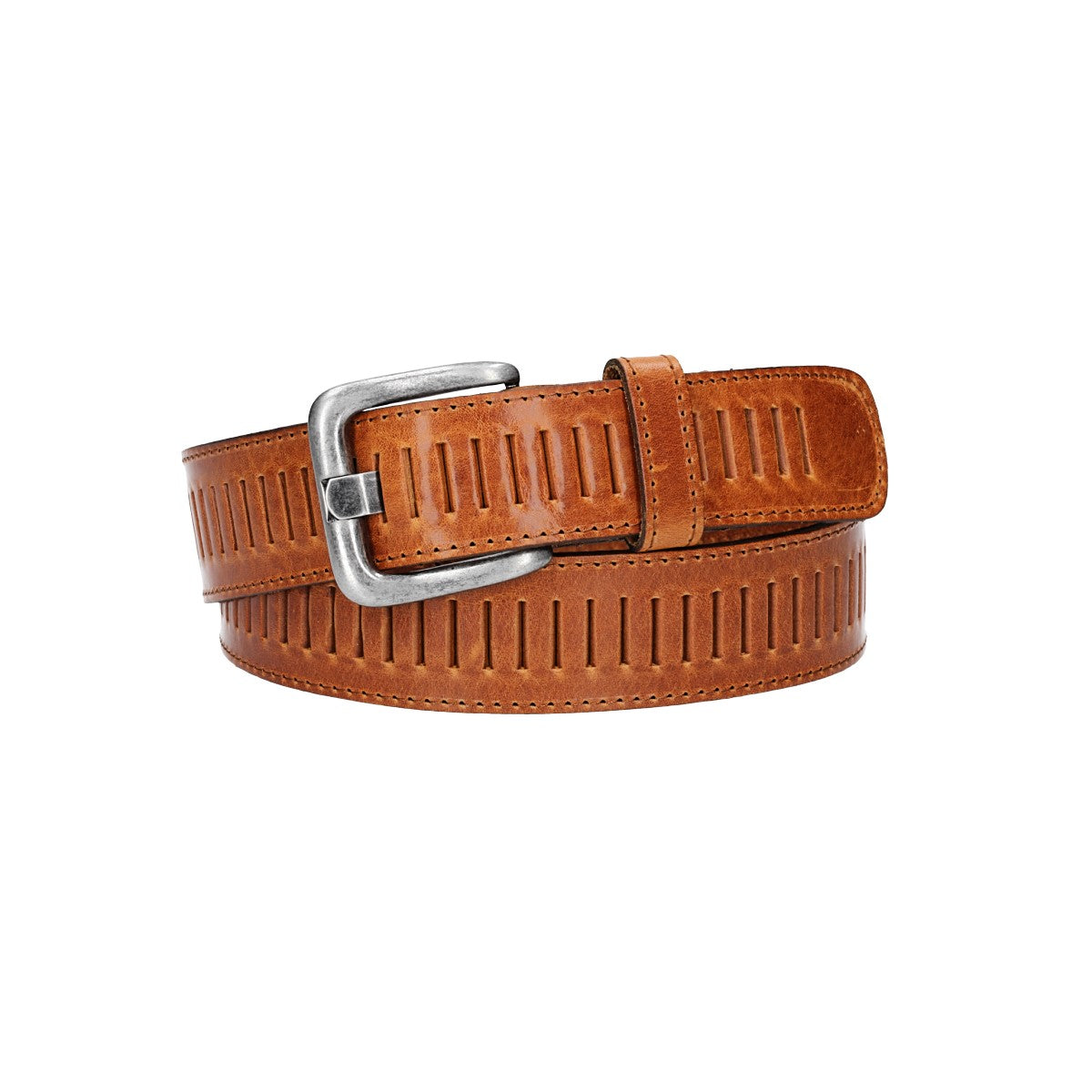 Ledergürtel 40mm stufenlos verstellbar in Cognac - leder-accessoires.com