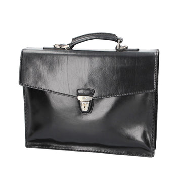 Aktentasche 40x13x32cm The Bridge in Schwarz mit Überschlag - leder-accessoires.com