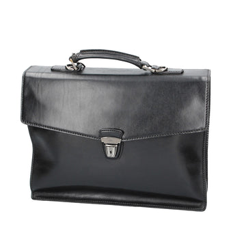 Aktentasche 40x10x30cm The Bridge in Schwarz mit Überschlag - leder-accessoires.com