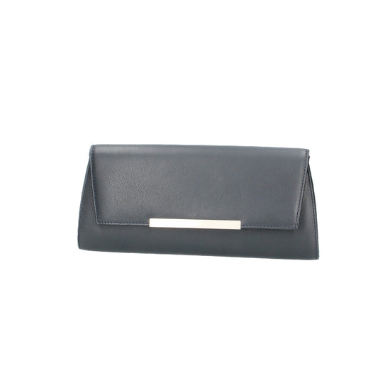 Clutch mit Überschlag in Blau|Marine aus Leder - leder-accessoires.com
