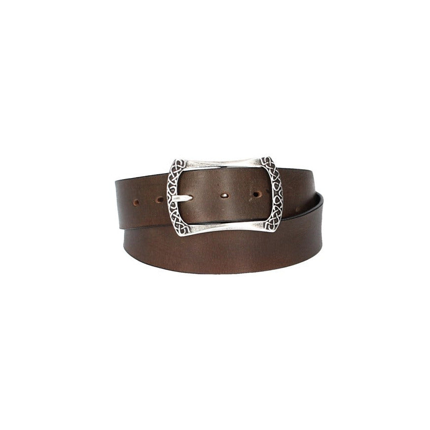 Ledergürtel Grau 40mm mit Vollschließe in Silber - leder-accessoires.com