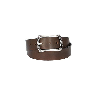 Ledergürtel Grau 40mm mit Vollschließe in Silber - leder-accessoires.com