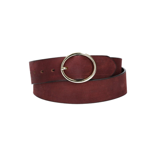 Ledergürtel Bordeaux 40mm mit goldener Vollschließe - leder-accessoires.com