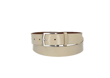 Ledergürtel Beige|Natur 30mm mit Dornschließe in Silber - leder-accessoires.com
