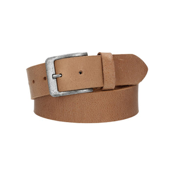 Ledergürtel 40mm in Beige|Kamel mit matter Dornschließe - leder-accessoires.com