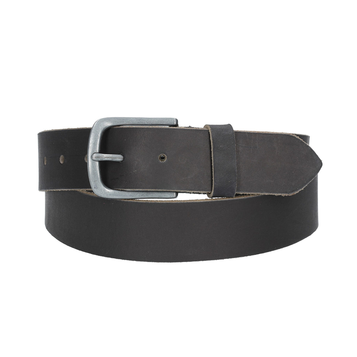 Ledergürtel 40mm Schwarz mit matter Dornschließe aus Leder - leder-accessoires.com
